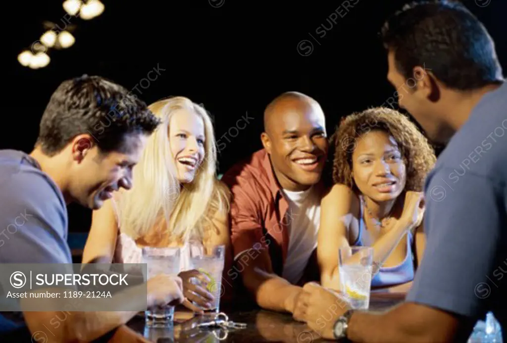 Group of people in a bar