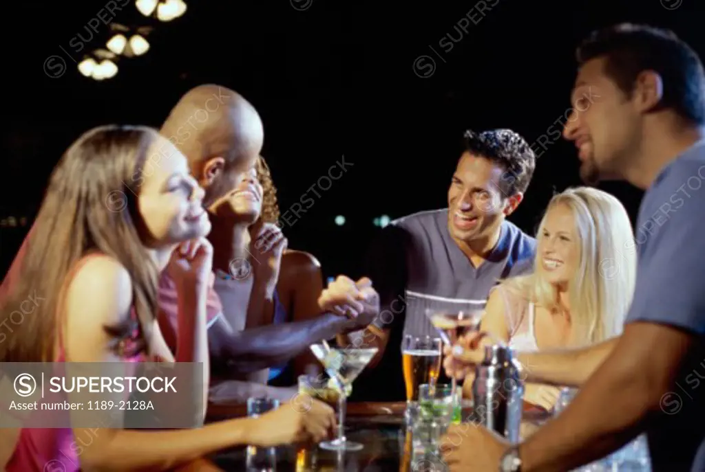 Group of people in a bar