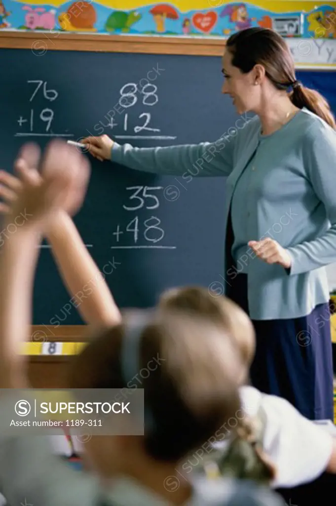 Teacher in front of a classroom
