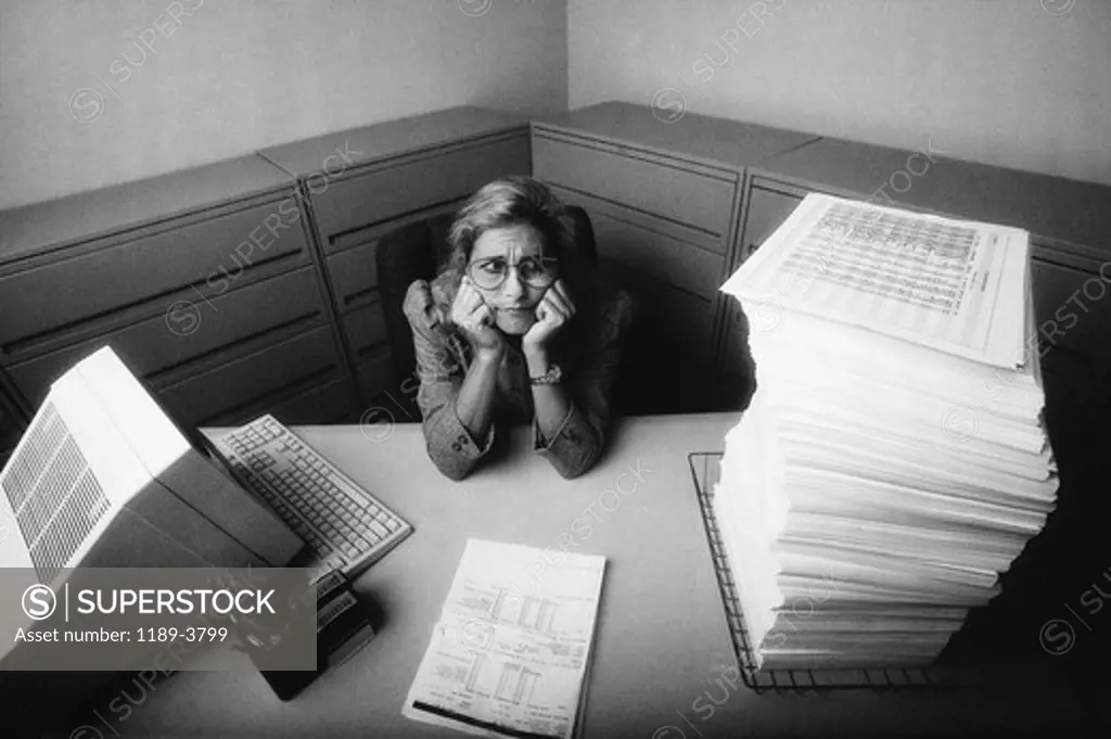 Businesswoman sitting at a desk