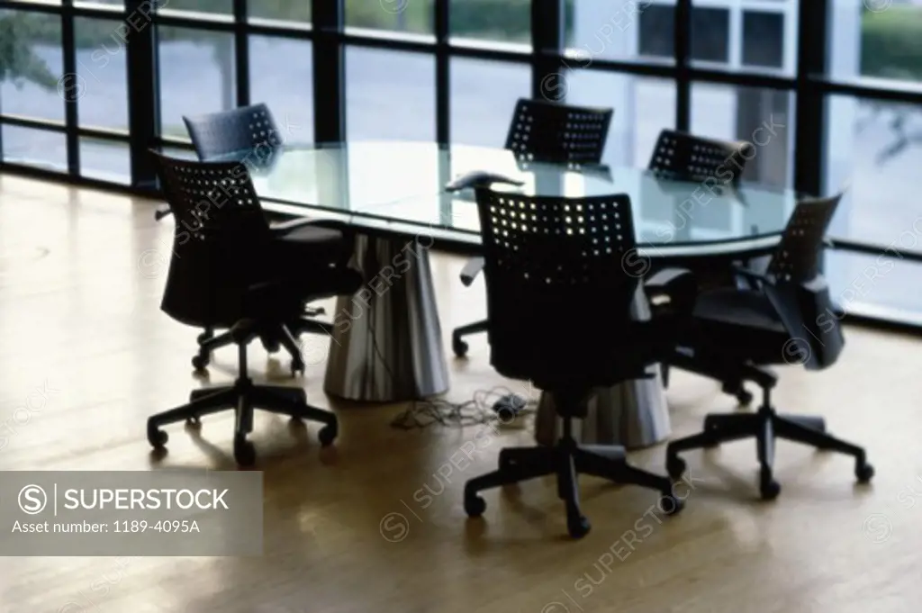 Table in a conference room