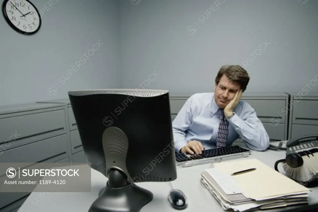 Businessman using a computer
