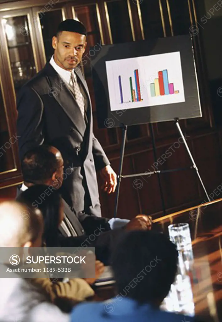 Businessman giving a presentation in a meeting