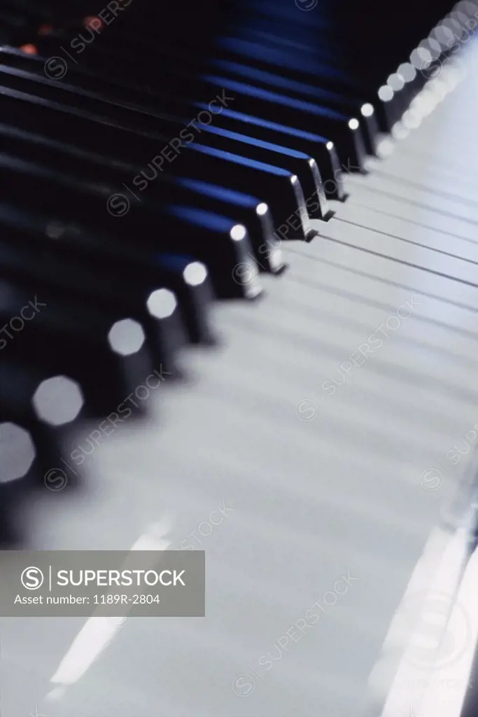 Close-up of the keys of a piano