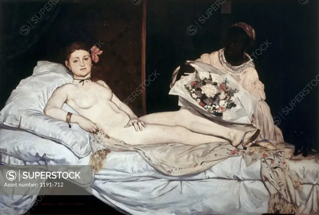 Olympia 1863 Edouard Manet (1832-1883 French) Oil on canvas Musee d'Orsay, Paris, France