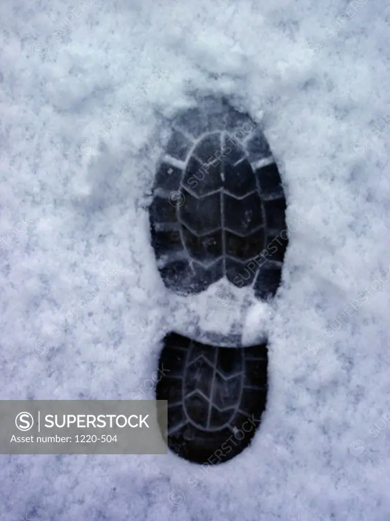 Shoe print in snow