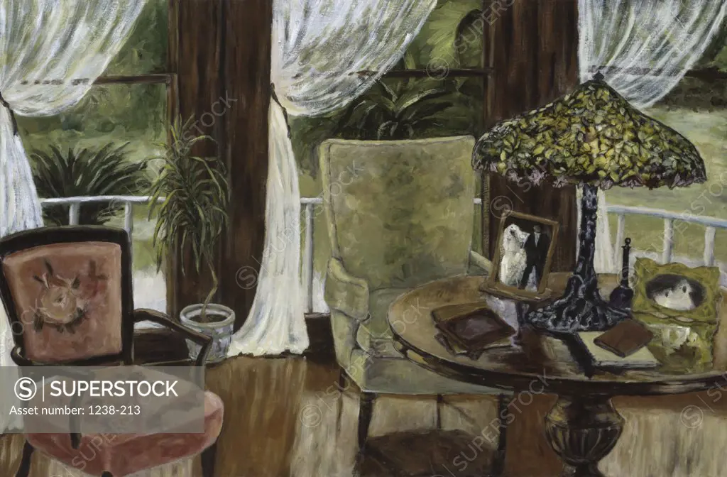 Inside Interior 1997 Diantha York-Ripley (20th C.- American) Acrylic on Canvas Collection of the Artist 