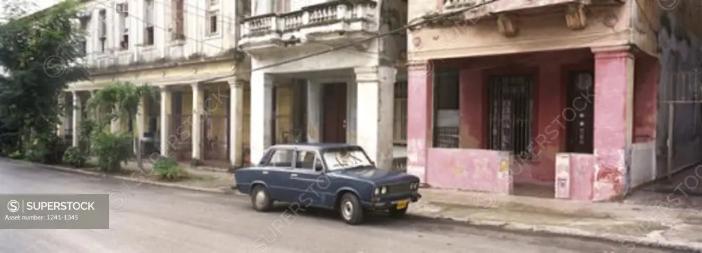 Car parked in a street, Havana, Cuba