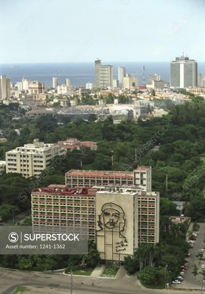 Aerial view of a city, Plaza de la Revolucion, Havana, Cuba