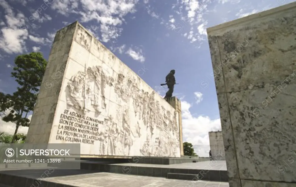 Low angle view of a statue on a wall, Che Guevara Memorial, Havana, Cuba