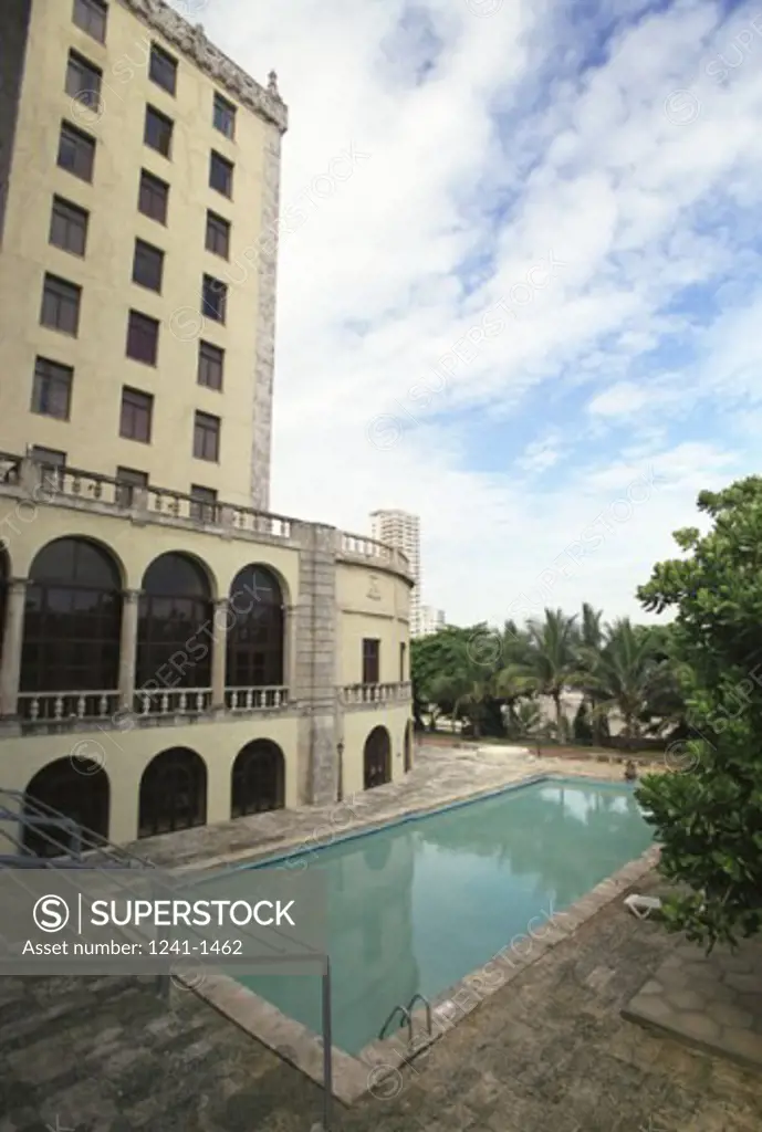 High angle view of a swimming pool in a hotel, Hotel Nacional, Havana, Cuba