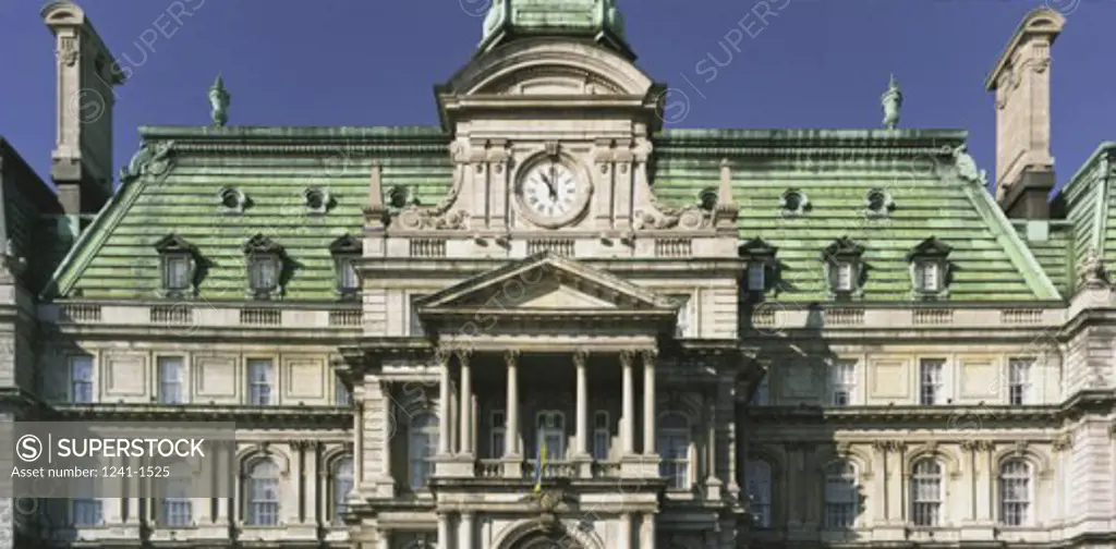 High section view of a government building, Town Hall, Montreal, Quebec, Canada
