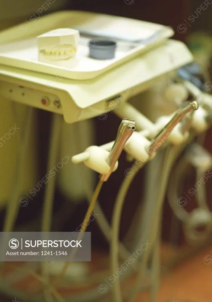 Close-up of dental equipment