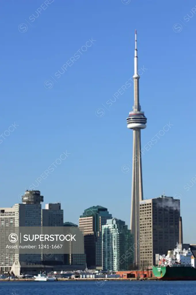 Skyscrapers on the waterfront, CN Tower, Toronto, Ontario, Canada