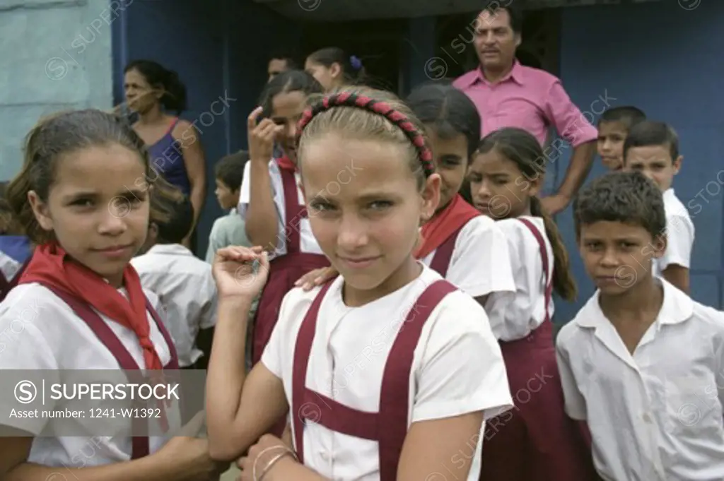 Portrait of a group of school children, Santiago de Cuba, Cuba