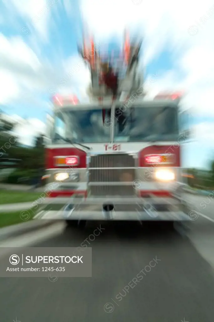 Fire engine on a road