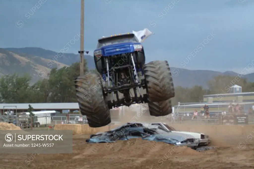 Monster truck in the air