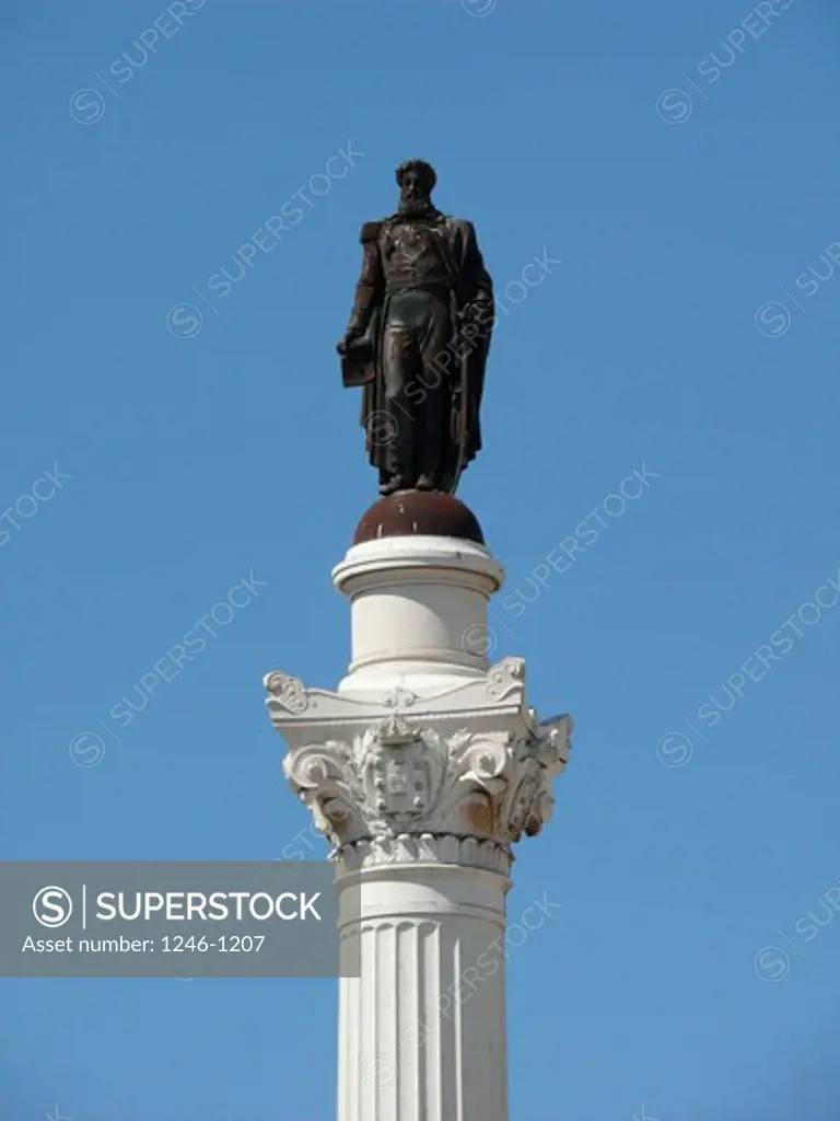 PORTUGAL, Lisbon: Monument of King Pedro IV  on the Praca Rossio (Praca de Dom Pedro IV)