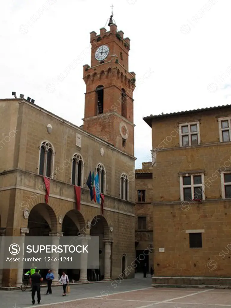 Italy, Tuscany, Province of Siena:  Pienza, city hall