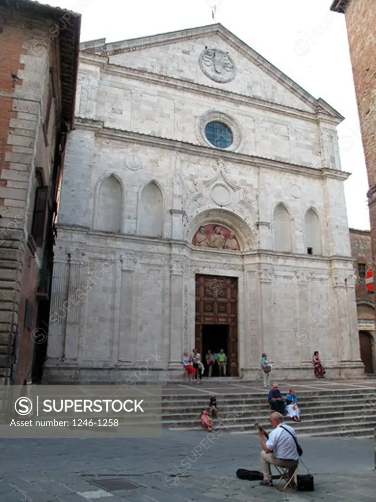 Italy, Tuscany, Province of Siena,  Montepulciano: Piazza Michelozzo, S. Agostino church
