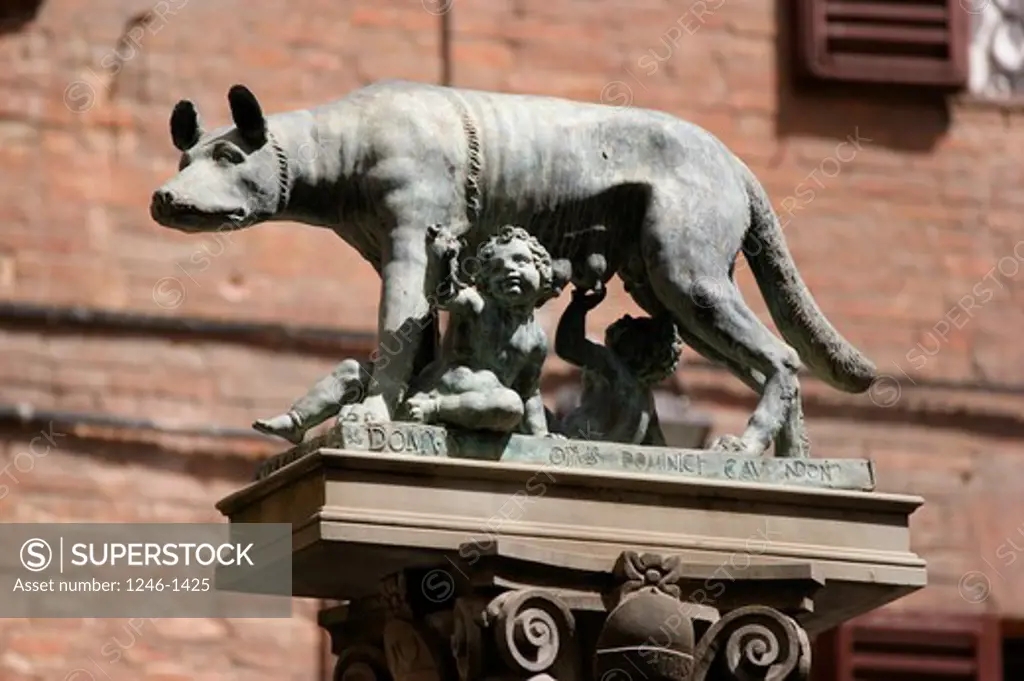 ITALY, Tuscany, Siena: She-wolf suckles the boys Romulus and Remus