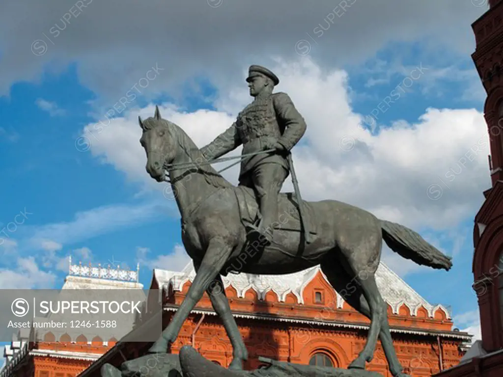 RUSSIA, Moscow: Statue of the mounted Marshall Georgi Schukow