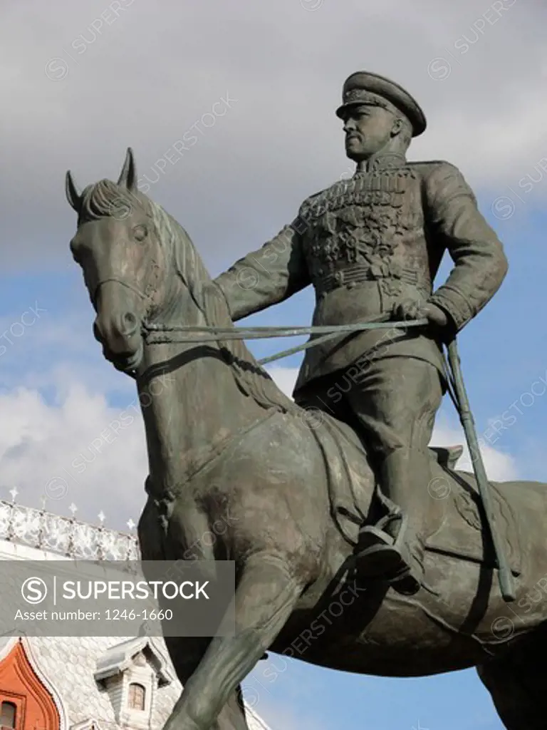 RUSSIA, Moscow: Statue of the mounted Marschall Georgi Schukow