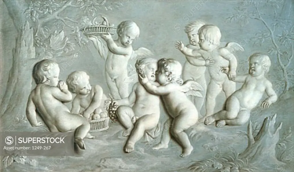 Child's Bacchanal, Amours II, by G.I. Ugrumov, 1783, 1764-1823, Russia, Moscow, Tretyakov Gallery