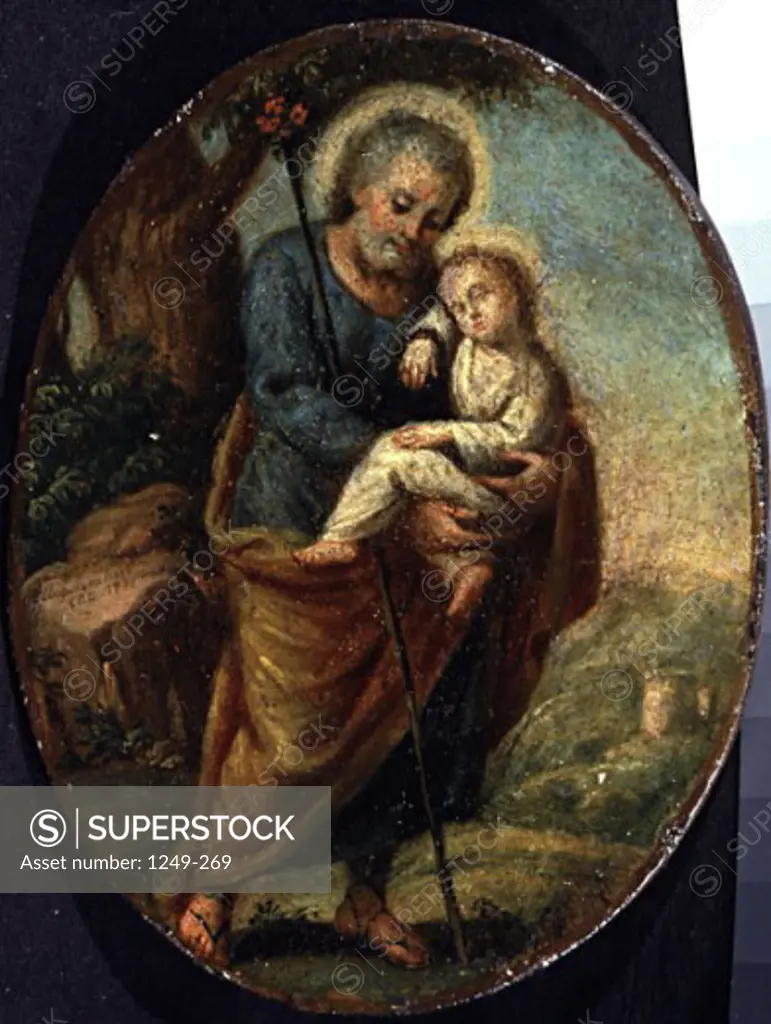 Joseph With Baby Jesus, by Vladimir Lukic Borovikovskij, 1791, 1757-1825, Russia, Moscow, Tretyakov Gallery