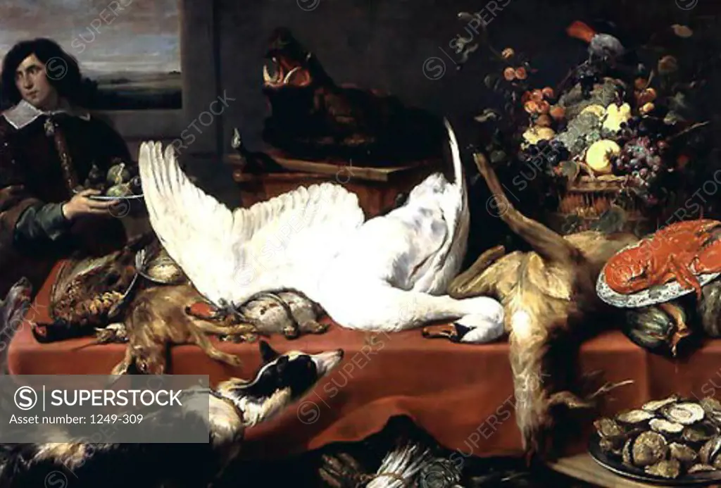 Still Life with Swan by Frans Snyders, 1640, 1579-1657, Russia, Moscow, Pushkins Museum of Fine Arts