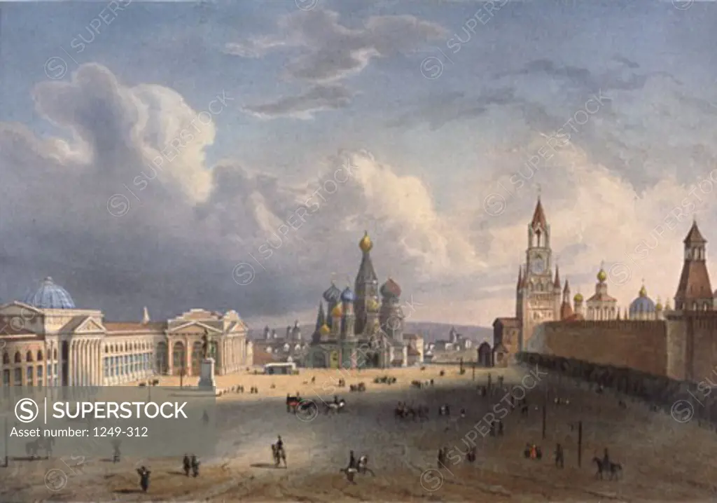 Red Square in Moscow, ( From Moscow and the Suburbs ) by Victor Vincent Adam, 1801-1866