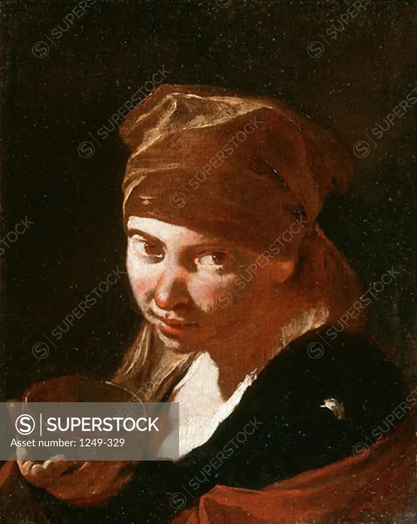 Head Of A Girl Giovanni Battista Piazzetta (1682-1754 Italian) Oil On Canvas