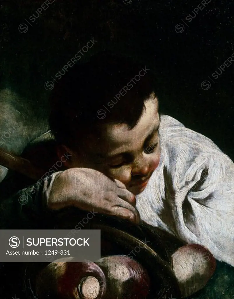 Sleeping Boy by Giovanni Battista Piazzetta, oil on canvas, 1682-1754, Ukraine, Sevastopol, The Sevastopol Art Museum