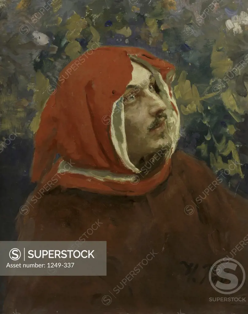 Portrait Of Dante Il'ja Efimovic Repin (1844-1930/Russian) Oil on canvas Kostroma Artistic Museum, Russia 