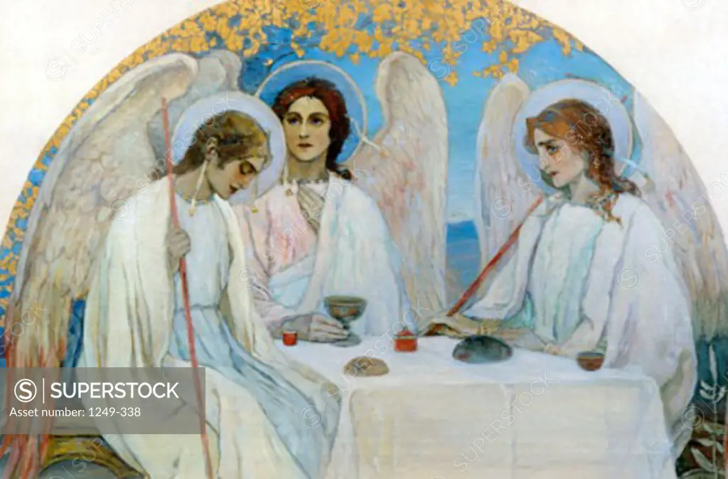 Old Testament Trinity by Mikhail Vasil'evich Nesterov, 1862-1942, Russia, Kostroma Artistic Museum