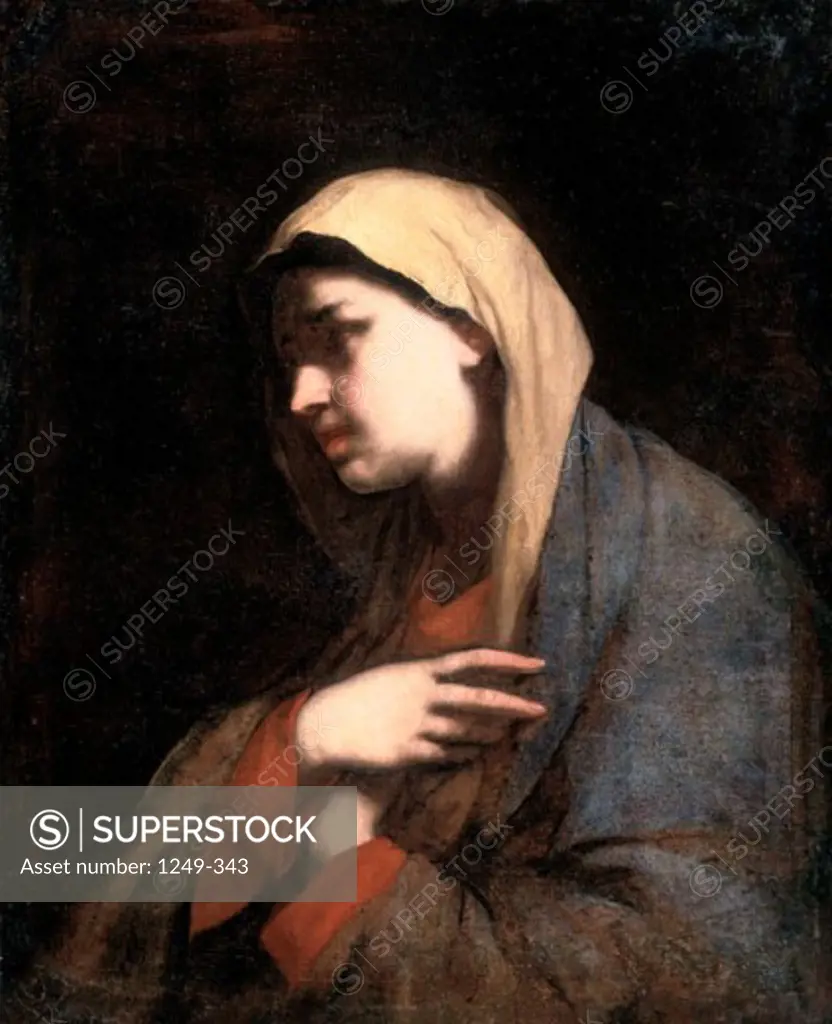 Grieving Virgin  Luca Giordano (1634-1705 Italian) Oil on canvas Sevastopol Art Museum, Ukraine