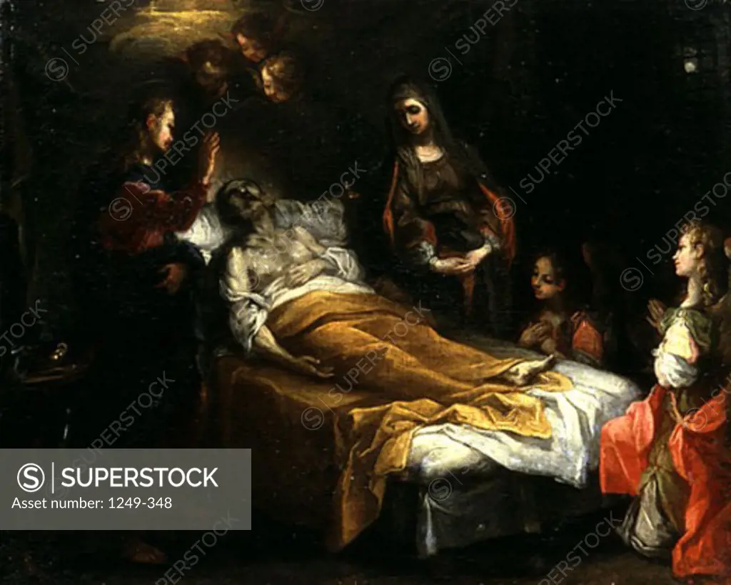 Death of Saint Joseph by unknown Italian painter, Artist Unknown, 17th century art, Ukraine, Sevastopol, Sevastopol Art Museum