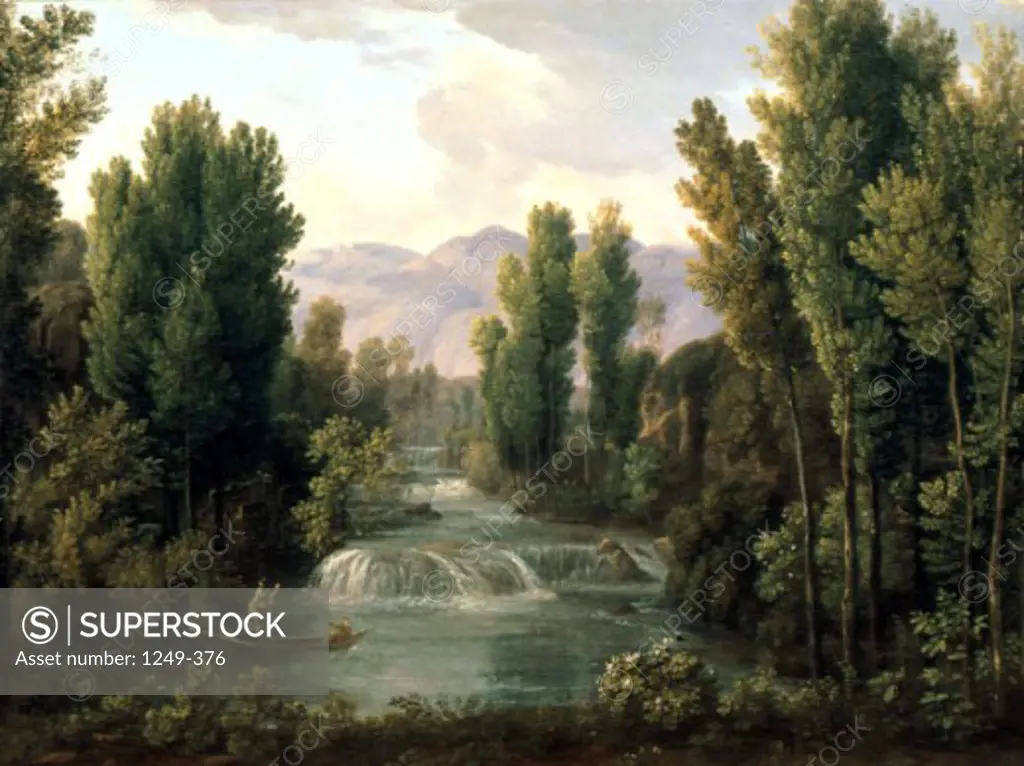 Landscape with Waterfall by Fedor Mihajlovic Mateev, 1758-1826, Russia, Yaroslavl, Historical and Fine Art Museum