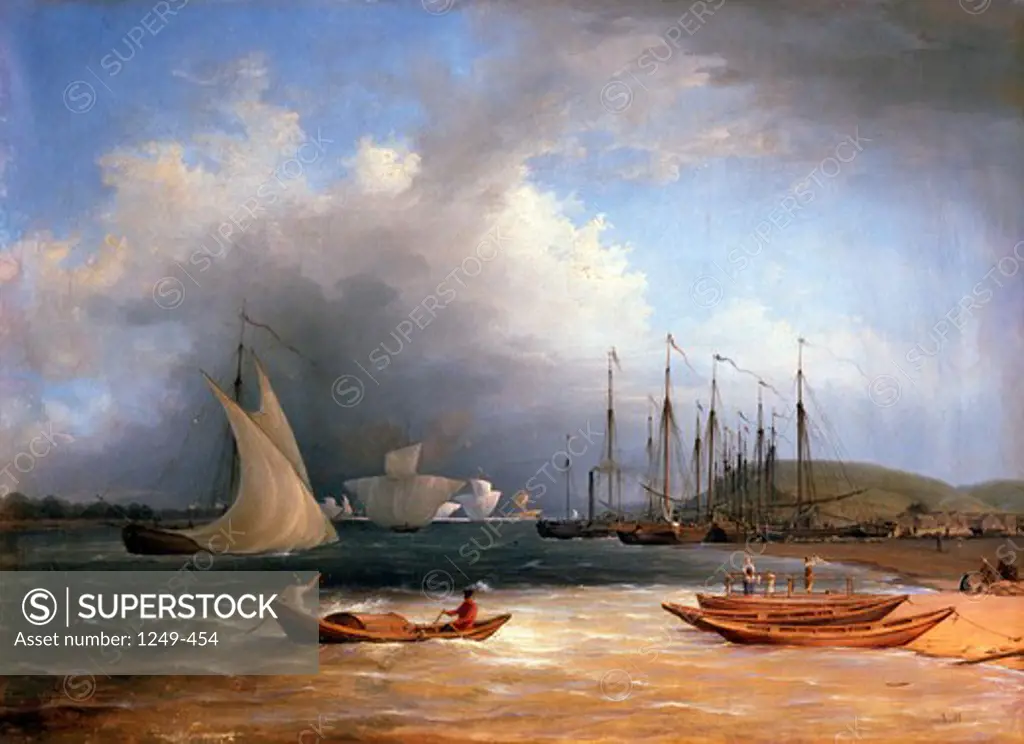 On the Volga by Anton Ivanovic Ivanov, oil on canvas, 1845, 1818-1865, Russia, Tomsk, Tomsk Oblast Art Museum