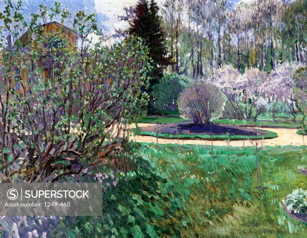 Spring Garden by S.A. Vinogradov, oil on canvas, 1911, Russia, Ryazan State Regional Art Museum