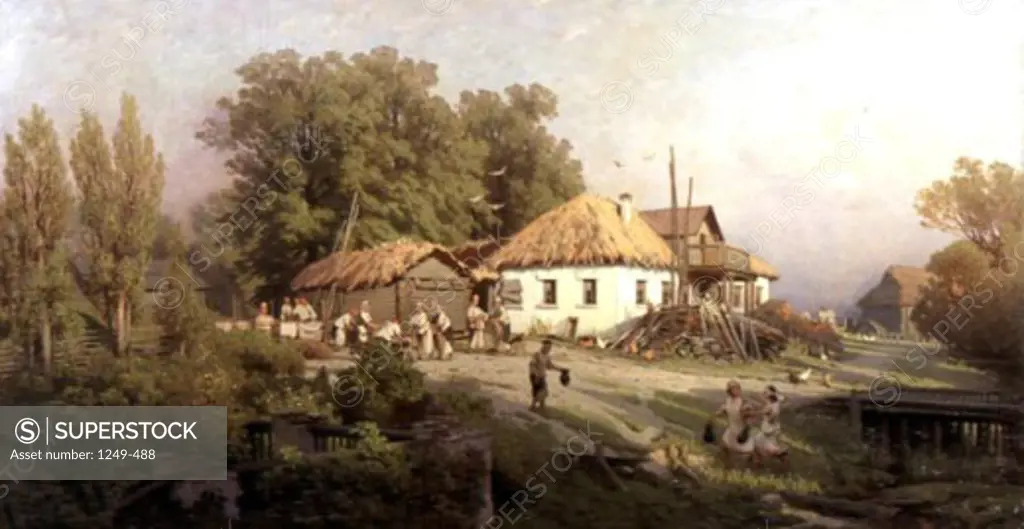 In Village by Piotr Alexandrovic Sukhodolsky, 1835-1903, Russia, Tomsk, Tomsk Regional Arts Museum