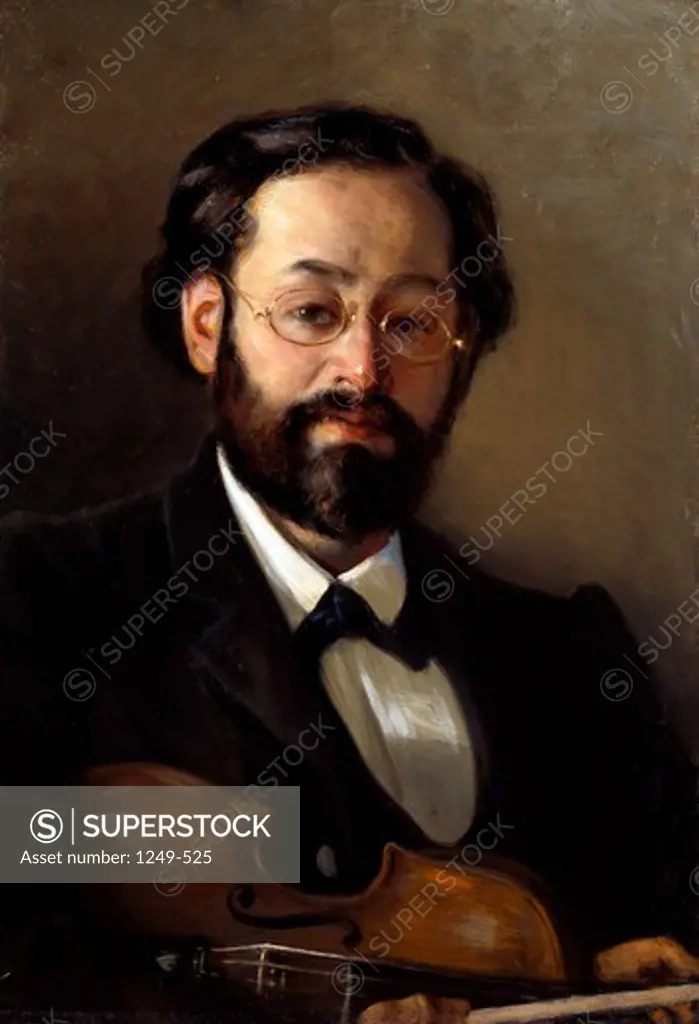 Russia, Tomsk Oblast Art Museum, Portrait of Violinist V. G. Valter by Grigori Grigorievich Miasoyedov, oil on canvas, 1902, (1834-1911)
