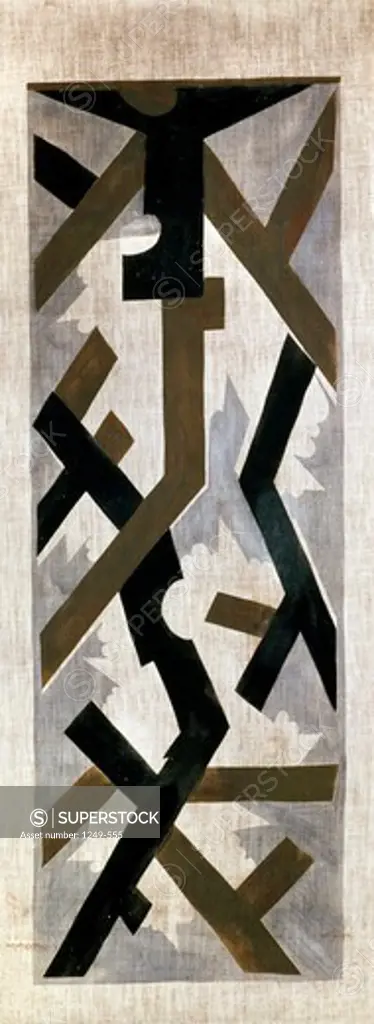 Russia, Moscow, The State Tretyakov Gallery, Decorative Abstract Composition by Natalija Sergeevna Goncarova, circa 1920, (1881-1962)
