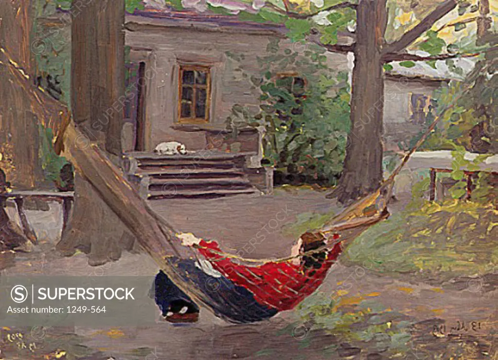 In The Hammock by J.J. Kalinichenko, 1903, 20th century art