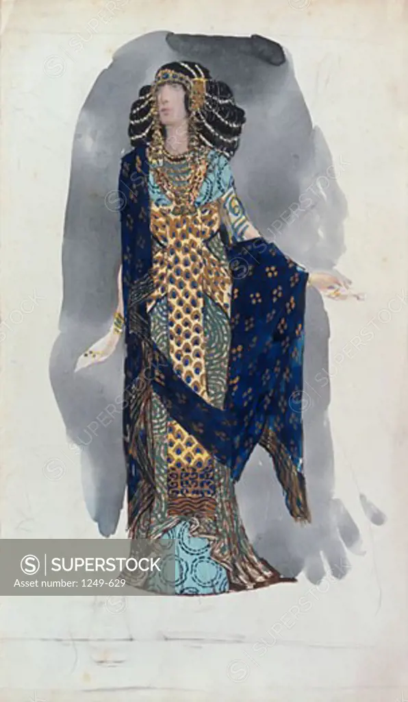 Costume Sketch Vasily Vasilevich Vladimirov (1880-1931 ) Watercolor & Gouache