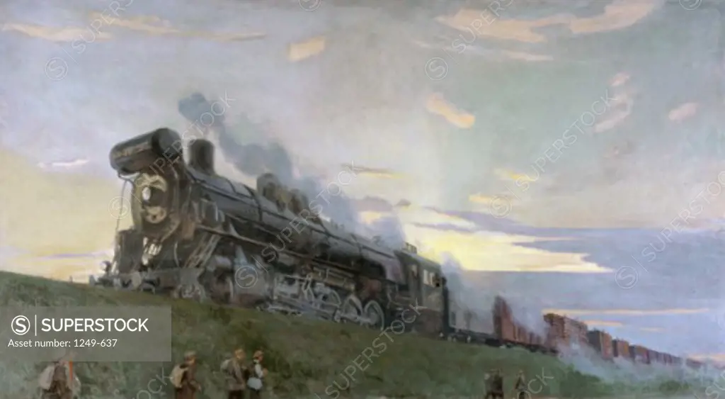 The High Power Locomotive 1935 Aarkady Alexandrovich Rilov (1870-1939) Vologda Regional Art Gallery, Russia 