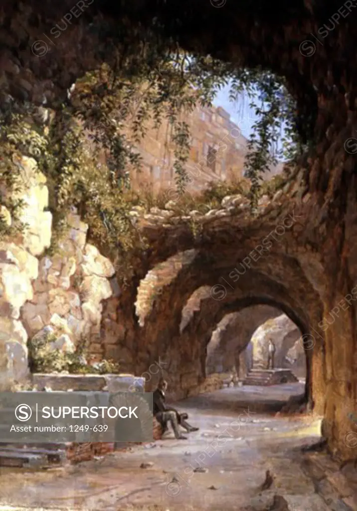 Grotto Near Rome by Nikanor G. Cherenetzov, (1805-1879), Russia, Vologda, Vologda Regional Art Gallery