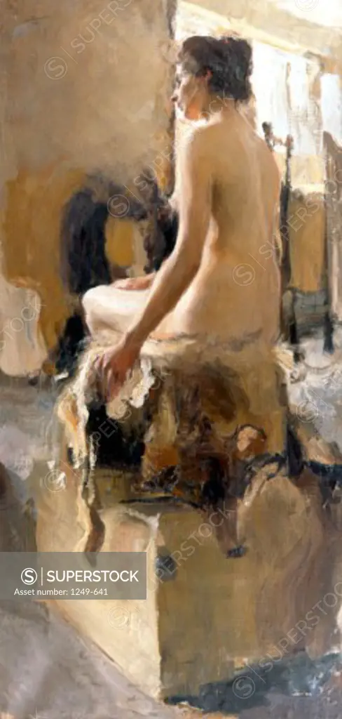 Seated Nude by Ssemjon G. Nikiforoff, 1903, (1881-1912), Russia, Ryazan, Ryazan Artistic Museum