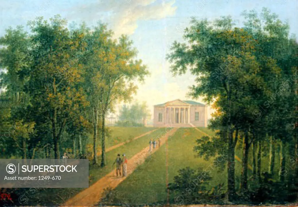 Truth Temple, Park View in Kurakin's Estate Nadejdino by Vasily Petrovic Prichetknikov, (1767-1809), Russia, Tver, Tver Regional Art Gallery