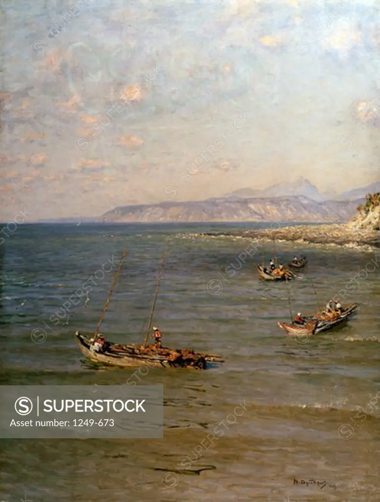 Black Sea Coast by Nikolay Nikanorovic Dubovskoy, oil on canvas, 1912, 1859-1918, Russia, Vologda regional picture gallery